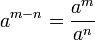 un m ^ {- n} = \ frac {a} {^ m ^ n} une