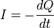 I = - \ frac {} {dQ dt}