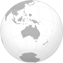 Lieu de Palau (encerclée) dans l'océan Pacifique occidental.