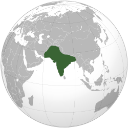 Orthographique carte de projection de l'Empire moghol