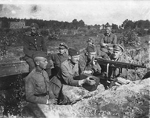 La guerre polono-soviétique 1920 défenses polonaises près Milosna, August.jpg