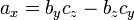 A_X = b_y c_z - b_z c_y \,