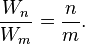 \ Frac {} {W_n W_m} = \ frac {n} {} m.