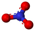 Modèle de boule-et-bâton de l'ion nitrate