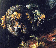 Peinture d'un Dodo lissant son pied
