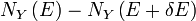 N_ {Y} \ left (E \ right) - N_ {Y} \ left (E + \ delta E \ right) \,