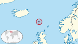 Localisation des îles Féroé en Europe du Nord.