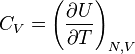 C_V = \ left (\ frac {\ U partielle} {\ T partielle} \ right) _ {N, V}
