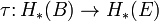 \ Tau \ colon H _ * (B) \ H _ * (E)