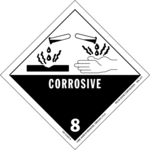 Étiquette de marchandises dangereuses pour l'acide chlorhydrique: corrosif