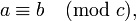un \ equiv b \ c pmod,