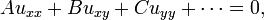 Au_ {xx} {+ Bu_ xy} {+ Cu_ aa} + \ cdots = 0,