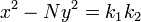 \ x^2-Ny^2=k_1k_2