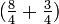 \ Textstyle {({8 \ plus de 4} + {3 \ plus de 4})}