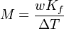 M = {{} \ wK_f plus {\ Delta T}}