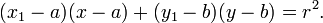 (X 1-a) (x-a) + (y_1-b) (y-b) 2 = r ^. \! \