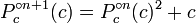 P_c ^ {\ circ n + 1} (c) = P_c ^ {\ circ n} (c) ^ 2 + c