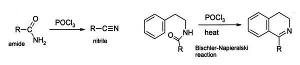 Deux utilisations de l'oxychlorure de phosphore en chimie organique