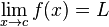 \ {X lim_ \ à c} f (x) = L