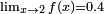 \ Scriptstyle \ {x lim_ \ 2} f (x) = 0,4