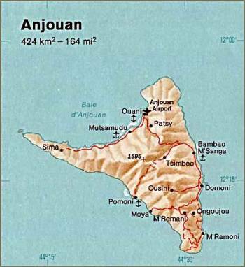 Carte d'Anjouan