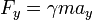 F_y = \ gamma m a_y \,