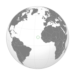 Ubicación de Cabo Verde (en el círculo).