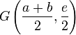 G \ dejó (\ frac {a + b} {2}, \ frac {e} {2} \ right)