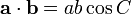 \ Mathbf {a} \ cdot \ mathbf {b} = ab \ cos {C}