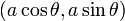 (A \ cos \ theta, un \ sin \ theta) \,