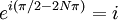 e ^ {i (\ pi / 2 - 2 N \ pi)} = i \,