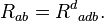 \ Quad R_ {ab} = {R ^ d} _ {adb}. \,