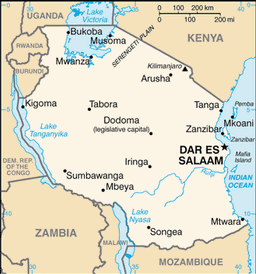 Mapa de Tanzania