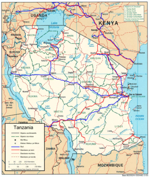 Tanzania Carreteras y Rails.png
