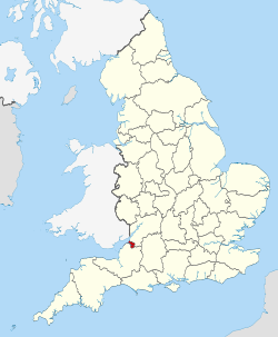 Un mapa que muestra la ubicación de Bristol en Inglaterra.