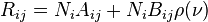 R_ {ij} = N_ {i} A_ {ij} + N_ {i} B_ {ij} \ rho (\ nu) \!