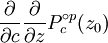 \ Frac {\ partial} {\ partial {c}} \ frac {\ partial} {\ partial {z}} p_c ^ {\ circ} p (z_0)