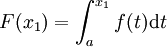 F (x 1) = \ int_ {a} ^ {x_1} f (t) \ mathrm dt