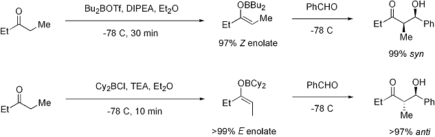 Generación enolato Stereoselective